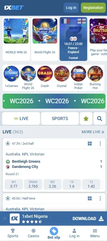 Login and registration in the app